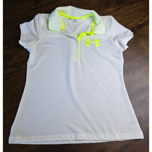 Under Armour Shirt Polo Heat Gear UPF 30+ Semi-Fitted NWT $60 Large White - Picture 1 of 12